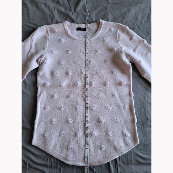 Mango Pastel Pink Crewneck Textured Pullover (XS) - Picture 7 of 9